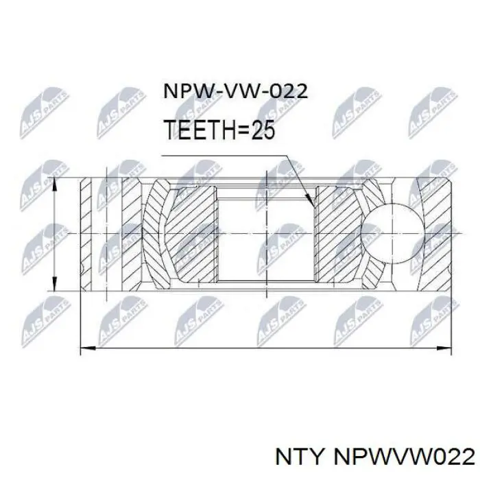 Junta homocinética interna delantera NTY NPWVW022 precio, desde 34,91 EUR