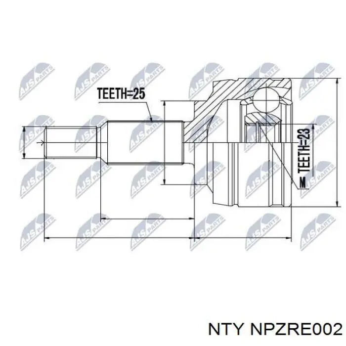 Junta homocinética exterior delantera NTY NPZRE002 precio, desde 38,04 EUR