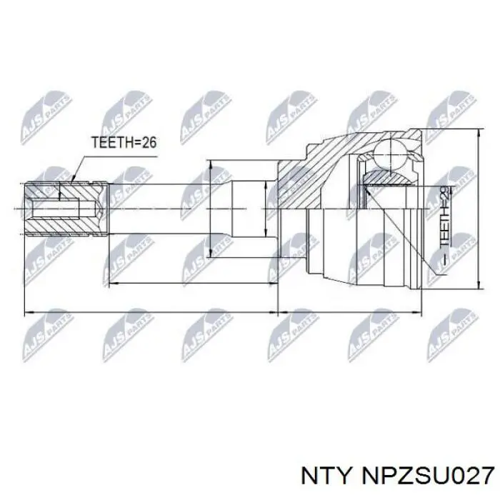 Junta homocinética exterior delantera NTY NPZSU027 precio, desde 42,86 EUR
