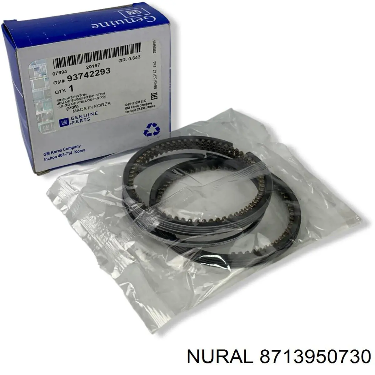 8713950730 Nural Pistón completo para 1 cilindro, segunda reparación (+0,50 mm)