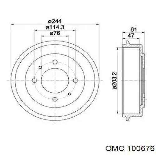 100676 OMC freno de tambor trasero