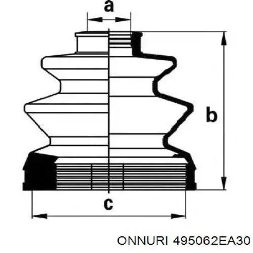 495062EA30 Onnuri fuelle, árbol de transmisión delantero interior