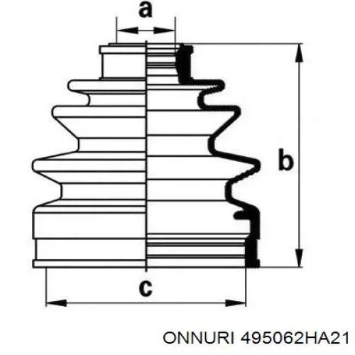 495062HA21 Onnuri fuelle, árbol de transmisión delantero interior