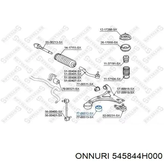 545844H000 Onnuri silentblock de suspensión delantero inferior