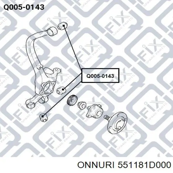 551181D000 Onnuri suspensión, barra transversal trasera