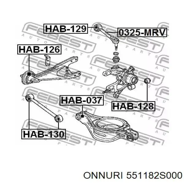 551182S000 Onnuri suspensión, barra transversal trasera