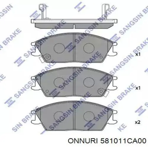 581011CA00 Onnuri pastillas de freno delanteras