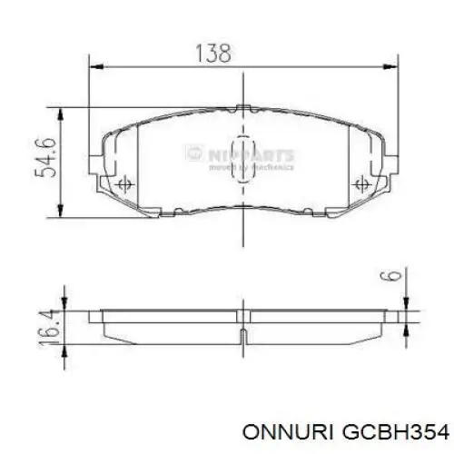 GCBH-354 Onnuri cable de freno de mano trasero izquierdo