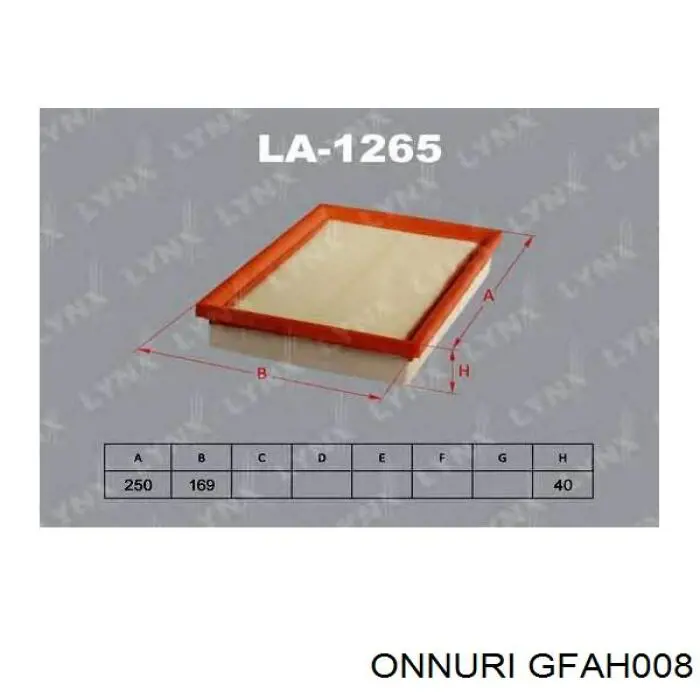 GFAH-008 Onnuri filtro de aire