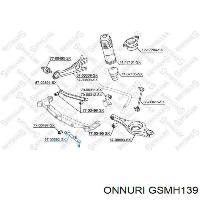 GSMH139 Onnuri barra transversal de suspensión trasera