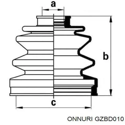 GZBD010 Onnuri fuelle, árbol de transmisión delantero exterior