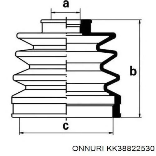 KK38822530 Onnuri fuelle, árbol de transmisión delantero exterior