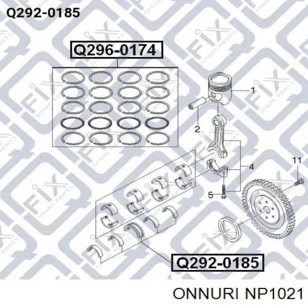 180 035 0001 21 NE/NPR juego de cojinetes de cigüeñal, cota de reparación +0,50 mm