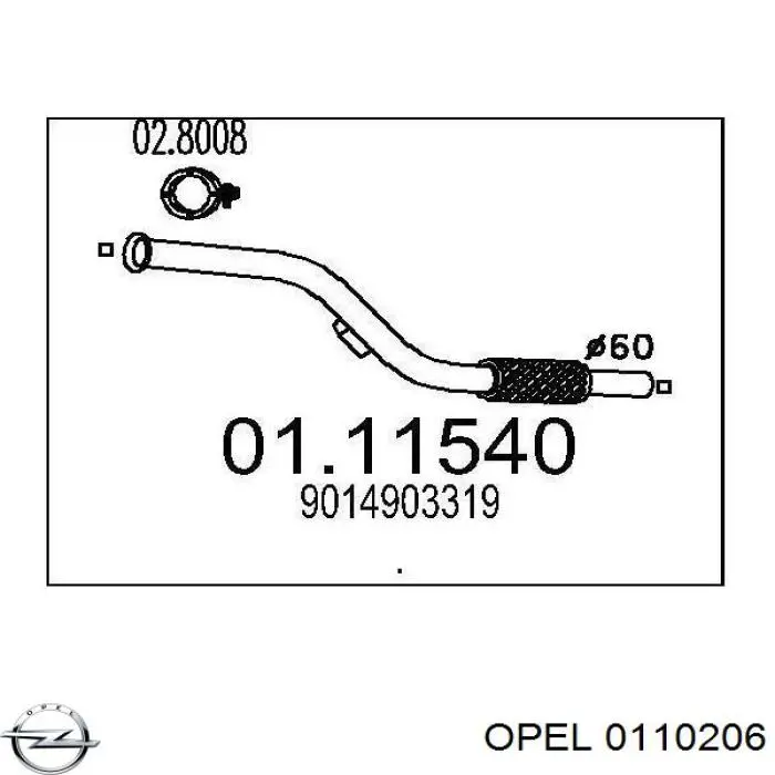 0110206 Opel moldura de parabrisas superior