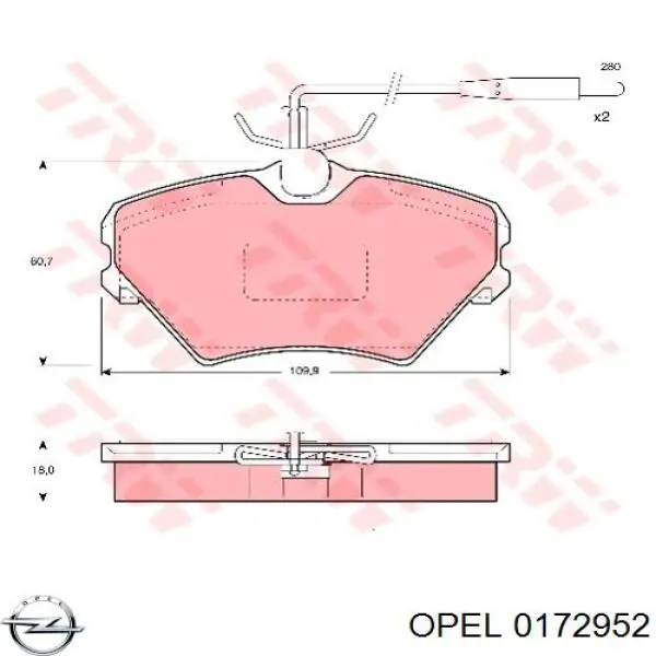 0172952 Opel moldura de la puerta delantera izquierda