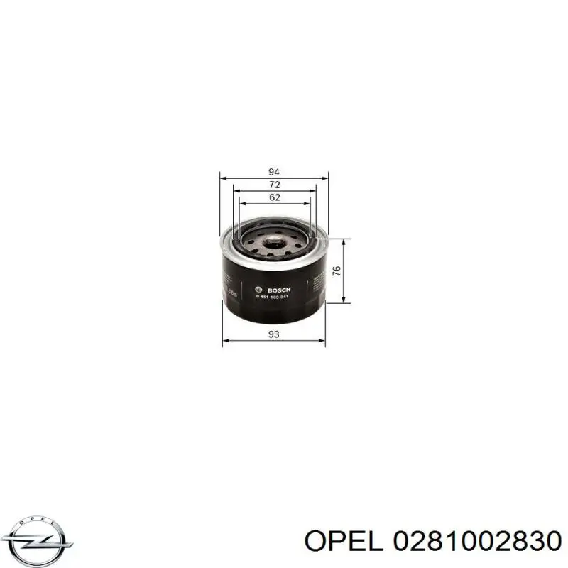 0281002830 Opel sensor de flujo de aire/medidor de flujo (flujo de aire masibo)