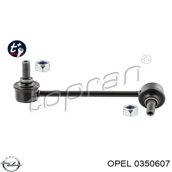 0350607 Opel barra estabilizadora delantera izquierda