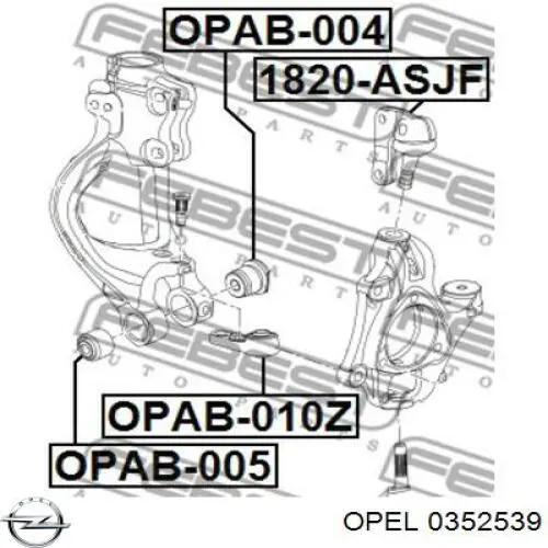 0352539 Opel silentblock de mangueta delantera