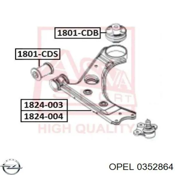 0352864 Opel silentblock de suspensión delantero inferior