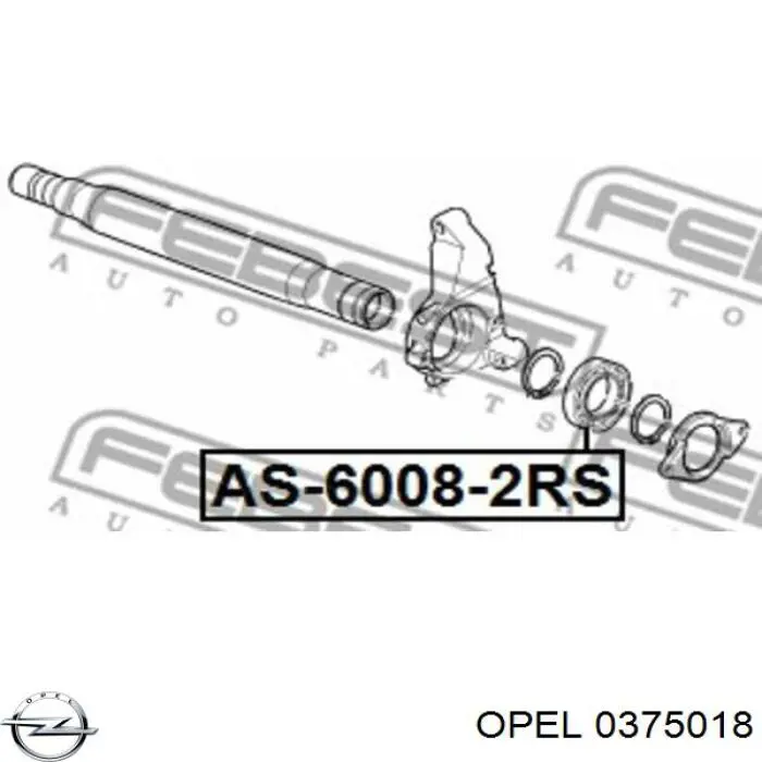 0375018 Opel rodamiento exterior del eje delantero