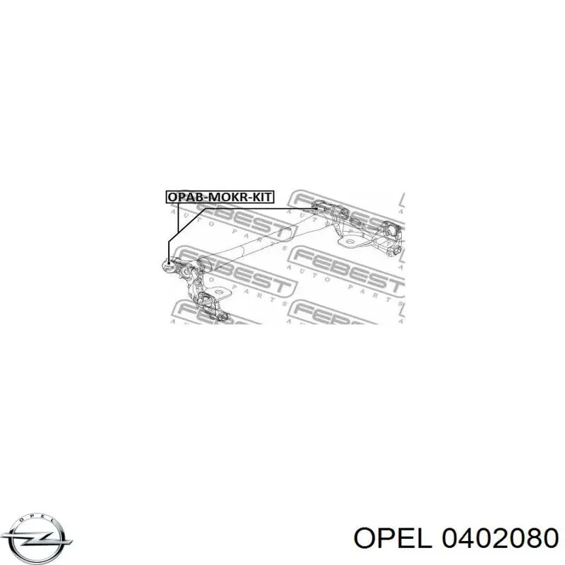 0402080 Opel subchasis trasero soporte motor