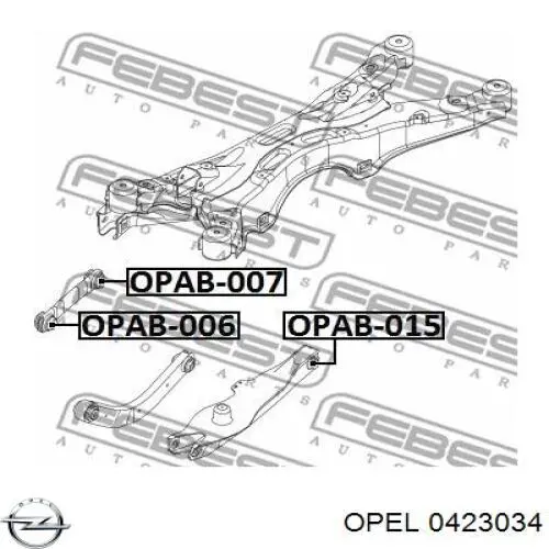 0423034 Opel brazo de suspension trasera