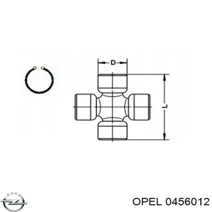 0456012 Opel cruceta de árbol de cardán trasero