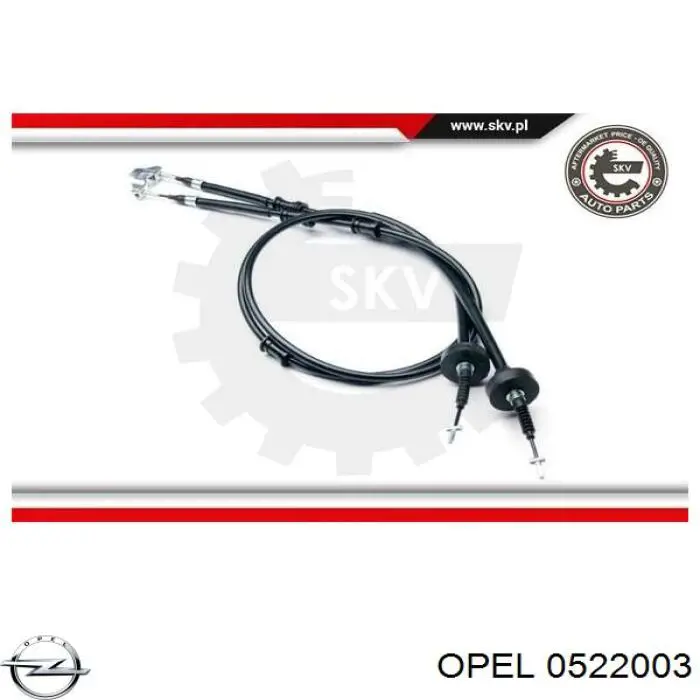 0522003 Opel cable de freno de mano trasero derecho/izquierdo