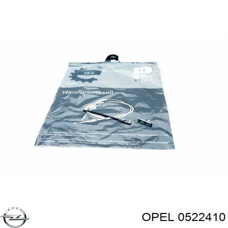 0522410 Opel cable de freno de mano trasero derecho/izquierdo