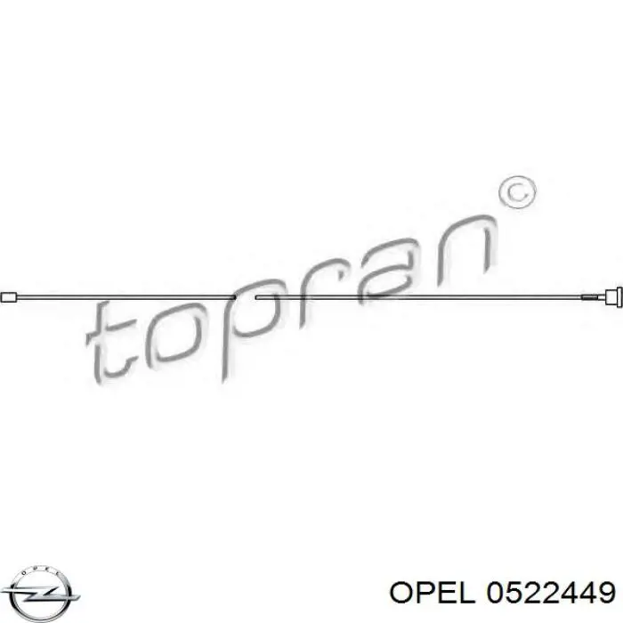 0522449 Opel cable de freno de mano trasero derecho