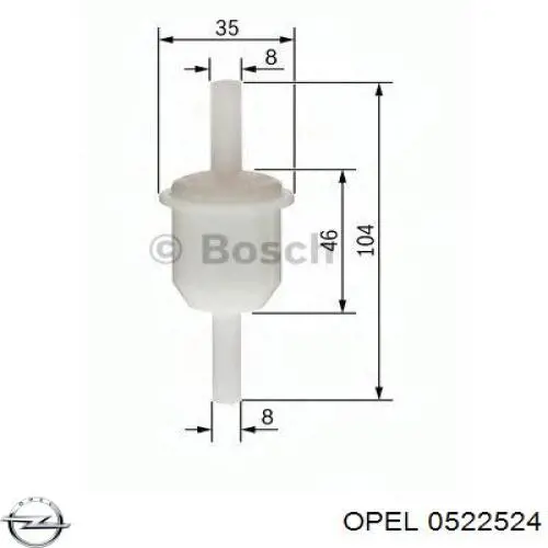 0522524 Opel cable de freno de mano trasero derecho/izquierdo