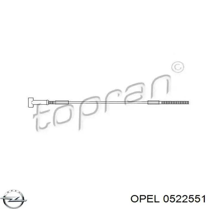 0522551 Opel cable de freno de mano delantero