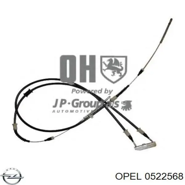 0522568 Opel cable de freno de mano trasero derecho/izquierdo