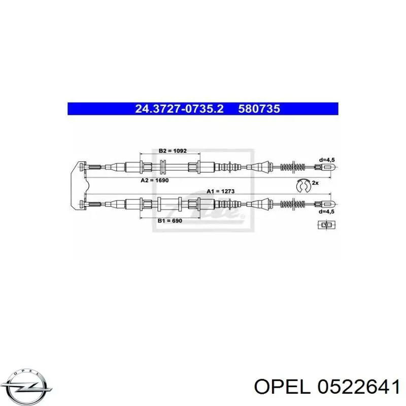 Cable de freno de mano trasero derecho/izquierdo 404001 Beca Cables
