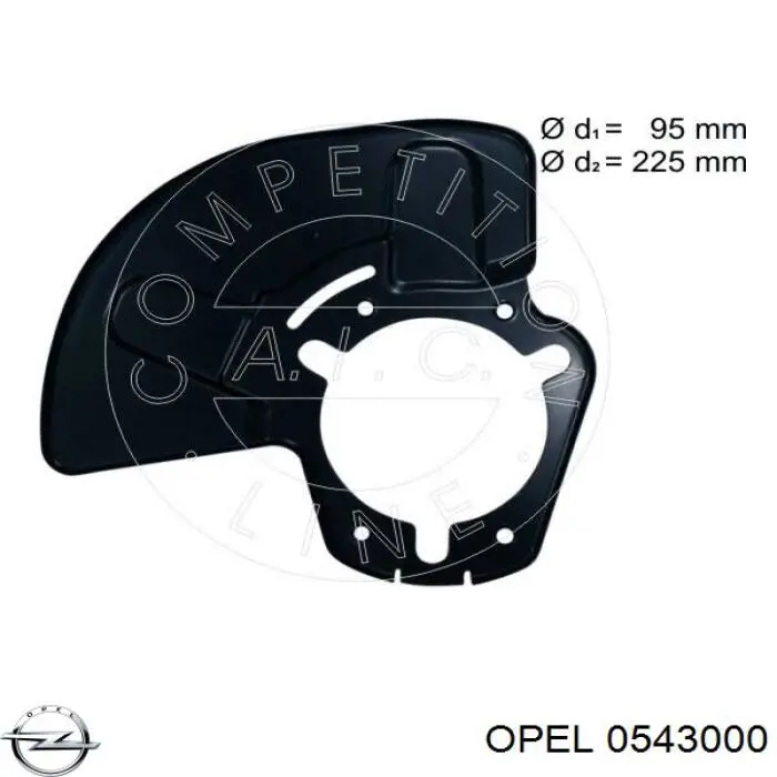 0543000 Opel chapa protectora contra salpicaduras, disco de freno delantero izquierdo