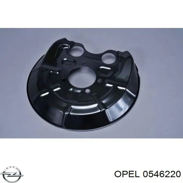 0546220 Opel chapa protectora contra salpicaduras, disco de freno trasero derecho
