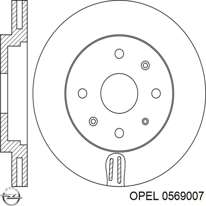 0569007 Opel disco de freno delantero