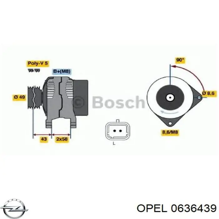 0636439 Opel rodillo intermedio de correa dentada