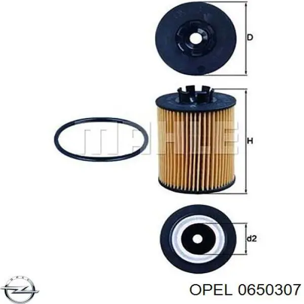 Filtro de aceite 0650307 Opel