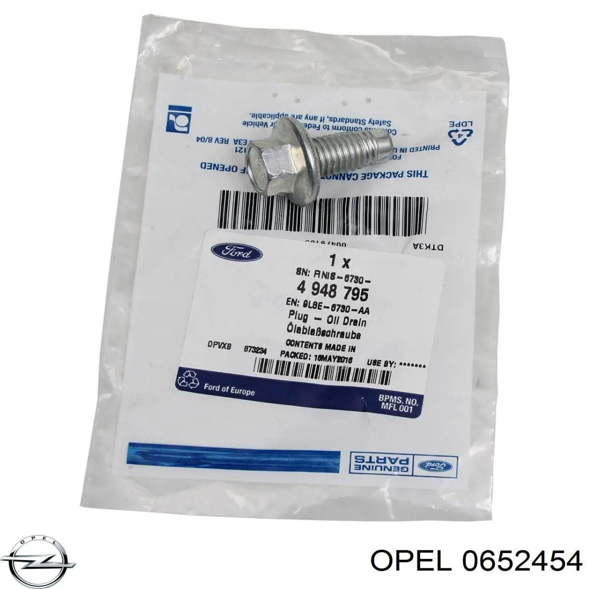 0652454 Opel tapón roscado, colector de aceite