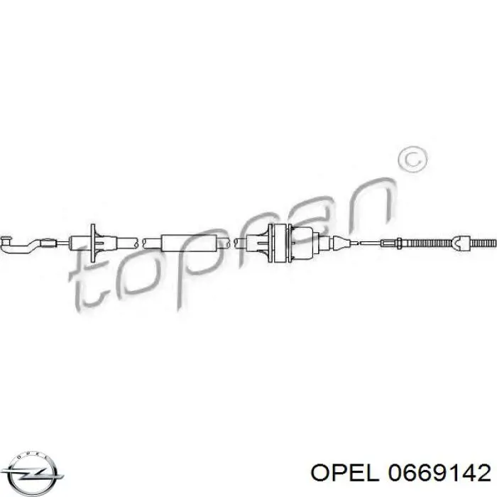 0669142 Opel cable de embrague