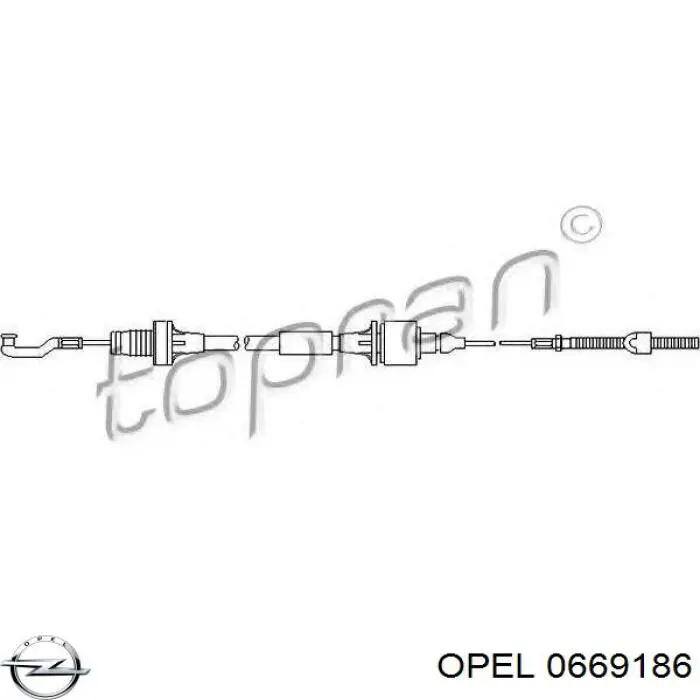 0669186 Opel cable de embrague