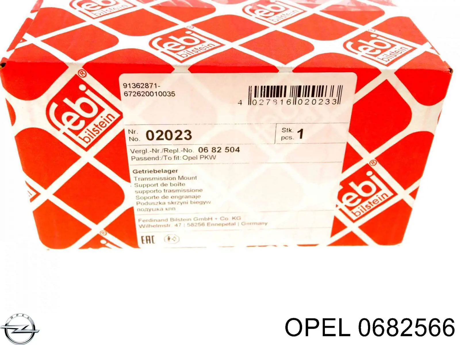 0682566 Opel soporte de motor trasero