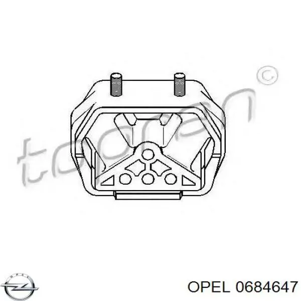 0684647 Opel soporte de motor trasero