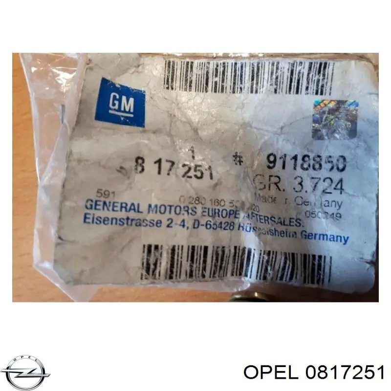 Comprar 0817251 Opel Regulador de presión de combustible