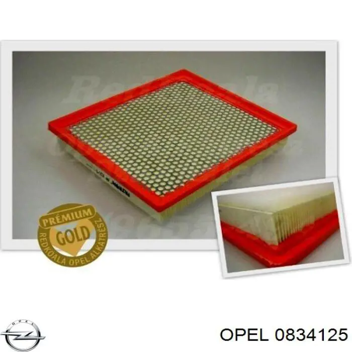 0834125 Opel filtro de aire