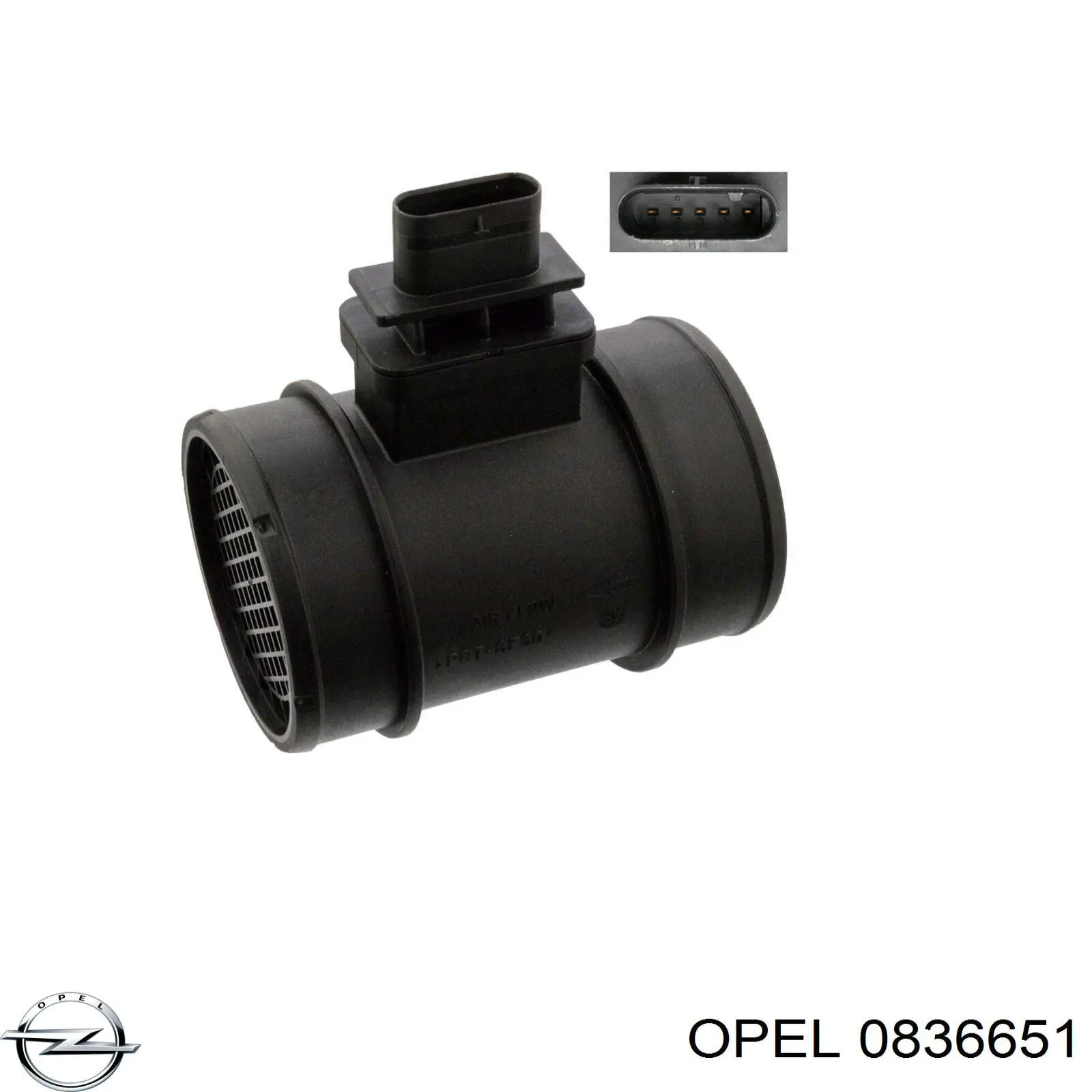 0836651 Opel sensor de flujo de aire/medidor de flujo (flujo de aire masibo)