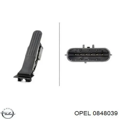 0848039 Opel pedal de acelerador