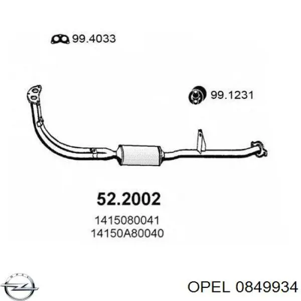 0849934 Opel junta de colector de escape