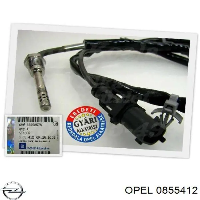 0855412 Opel sensor de temperatura, gas de escape, después de filtro hollín/partículas